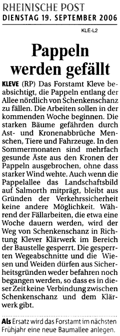 Rheinische Post
vom 19. September 2006
